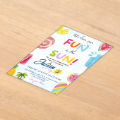 Invitations En Acrylique amusement au soleil (Poser)
