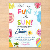Invitations En Acrylique amusement au soleil (Recto)