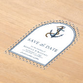 Invitations En Acrylique Ancre bleue marine nautique mariage Enregistrer la (Poser)