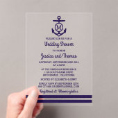 Invitations En Acrylique Ancre de monographie marine Wedding shower nautiqu (In situ (ordinateur de poche))