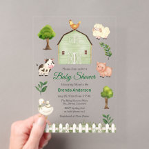Animaux de la ferme à l'aquarelle Baby Shower de l