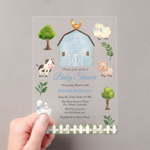 Animaux de la ferme à l'aquarelle Baby Shower de l