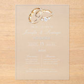 Invitations En Acrylique anneau mariage acrylique espagnol (Recto)
