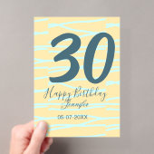 Invitations En Acrylique anniversaire 30 ans ajouter nom date année jaune b (In situ (ordinateur de poche))