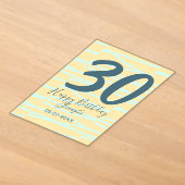 Invitations En Acrylique anniversaire 30 ans ajouter nom date année jaune b (Poser)
