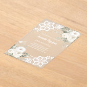 Invitations En Acrylique Anniversaire de dentelle florale blanche (Poser)