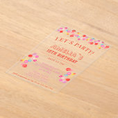 Invitations En Acrylique Anniversaire de enfant d'aquarelle colorée moderne (Poser)