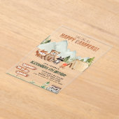 Invitations En Acrylique Anniversaire de enfant de camping moderne Woodland (Poser)