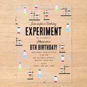 Invitations En Acrylique Anniversaire de enfant de l'expérience en chimie (Recto)