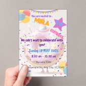 INVITATIONS EN ACRYLIQUE ANNIVERSAIRE DE L'INVITATION (In situ (ordinateur de poche))