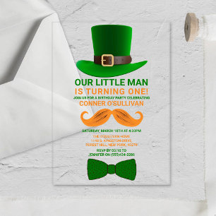 Invitations En Acrylique Anniversaire de tout âge Saint-Patrick Lutins Mode