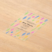 Invitations En Acrylique Anniversaire des années 80 Retro Neon Lightning (Poser)