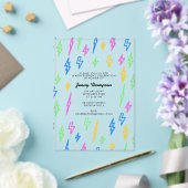 Invitations En Acrylique Anniversaire des années 80 Retro Neon Lightning (Insitu (Mariage))