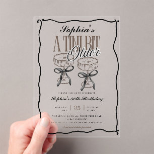 Invitations En Acrylique Anniversaire d'Espresso Martini un peu plus vieux