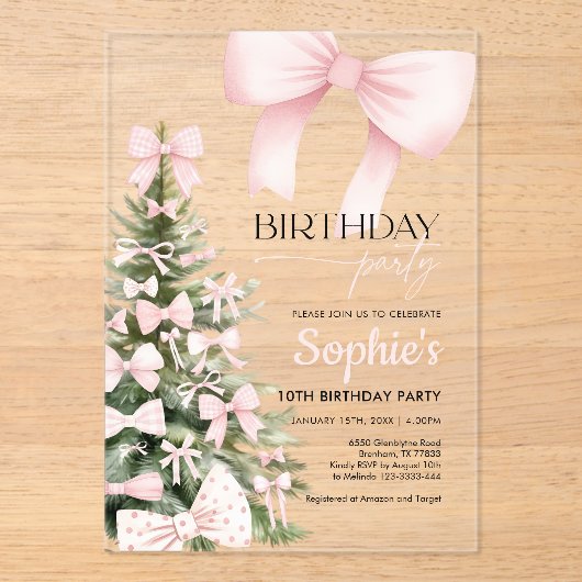 Invitations En Acrylique Anniversaire d'hiver (Recto)