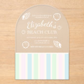 Invitations En Acrylique Anniversaire du Beach Club (Recto)