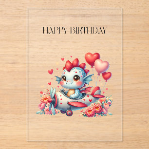 Invitations En Acrylique Anniversaire du pilote de dragon