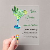 Invitations En Acrylique Anniversaire Fiesta mexicain vert clair dépoli (In situ (ordinateur de poche))