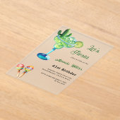 Invitations En Acrylique Anniversaire Fiesta mexicain vert clair dépoli (Poser)