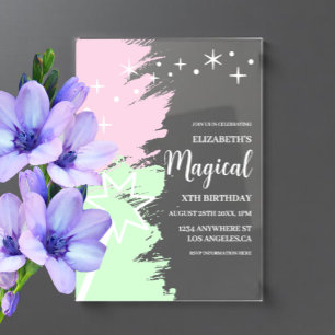 Invitations En Acrylique Anniversaire Magique