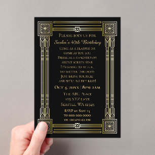 Invitations En Acrylique Anniversaire Roaring 20s art déco great gatsby