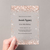 Invitations En Acrylique Anniversaire rose or clair (In situ (ordinateur de poche))