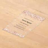 Invitations En Acrylique Anniversaire rose or clair (Poser)