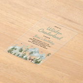 Invitations En Acrylique Anniversaire Winter ONEderland | Cerf aquarelle (Poser)