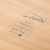 Invitations En Acrylique Annonce de fuite simple avec code QR (Poser)