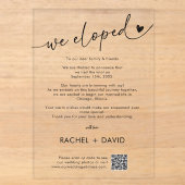 Invitations En Acrylique Annonce de fuite simple avec code QR (Recto)
