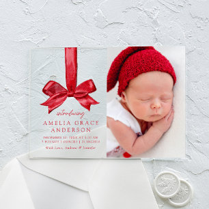 Invitations En Acrylique Annonce de naissance festive en acrylique avec un