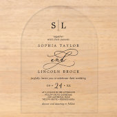Invitations En Acrylique Appel Romantique Calligraphie Simple Classique Mod (Recto)