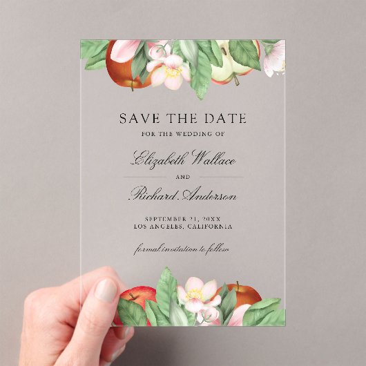 Invitations En Acrylique Appley Ever After Apple Wedding Save the Date (In situ (ordinateur de poche))