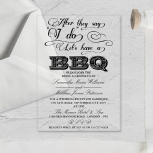 Invitations En Acrylique Après qu'ils disent oui, faisons un BBQ!