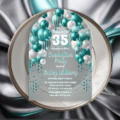 Invitations En Acrylique Aqua Balloons de classe Année Graduation Party