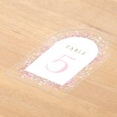 Invitations En Acrylique aquarelle blanc rose fleurs numéro de tableau (Poser)