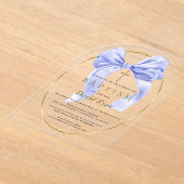 Invitations En Acrylique Aquarelle bleu Bow Boy Baptême transparent (Poser)