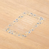 Invitations En Acrylique Aquarelle bleu Dusty Fleurs sauvages Mariage éléga (Poser)