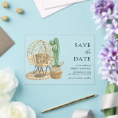 Invitations En Acrylique Aquarelle Boho Cactus Mariage Enregistrer la date (Insitu (Mariage))
