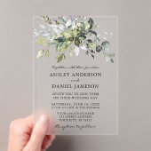 Invitations En Acrylique Aquarelle Botanique Mariage de verdure (In situ (ordinateur de poche))