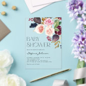 Invitations En Acrylique Aquarelle Bourgogne et Baby shower de figues (Insitu (Mariage))