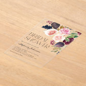 Invitations En Acrylique Aquarelle Bourgogne et Fête des mariées de figues (Poser)