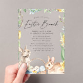 Invitations En Acrylique Aquarelle Bunnies Printemps Pâques Brunch (In situ (ordinateur de poche))