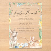 Invitations En Acrylique Aquarelle Bunnies Printemps Pâques Brunch (Recto)