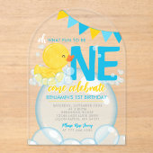 Invitations En Acrylique Aquarelle Caoutchouc 1er Anniversaire unique (Recto)