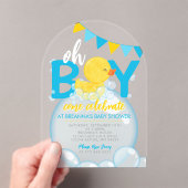 Invitations En Acrylique Aquarelle Caoutchouc Baby shower pour garçon uniqu (In situ (ordinateur de poche))