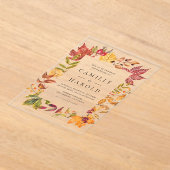 Invitations En Acrylique Aquarelle Chaud Automne Feuilles de cadre Mariage (Poser)
