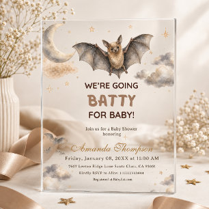 Invitations En Acrylique Aquarelle Chauve-souris Nous devenons fous pour la