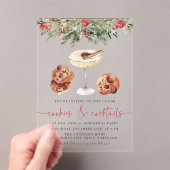 Invitations En Acrylique Aquarelle Cookies et cocktails Fête de Vacances (In situ (ordinateur de poche))