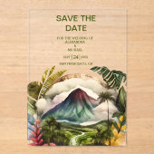 Invitations En Acrylique Aquarelle Costa Rica Destination Mariage Enregistr (Recto)